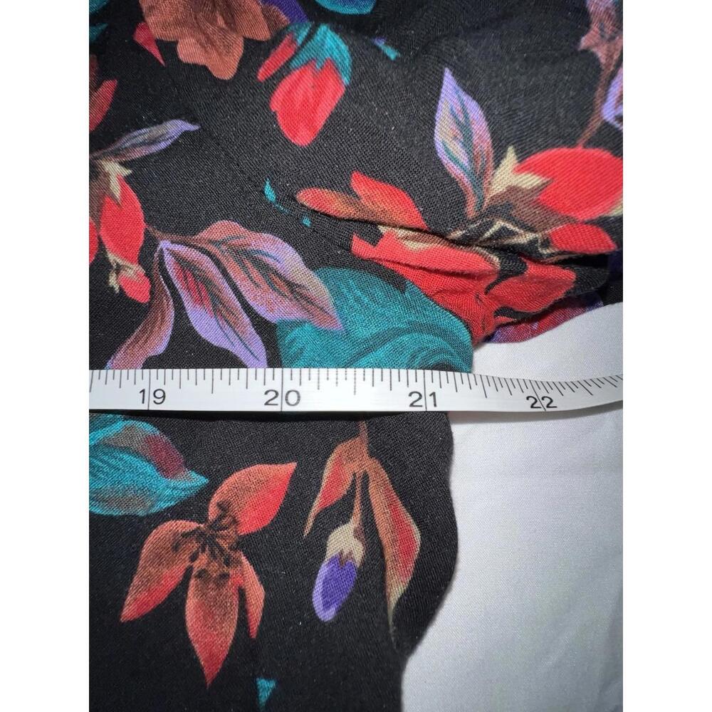 VTG 90's Sag Harbor Multi Floral Blouse Short Sleeve Top Women’s Size Large - Picture 8 of 9